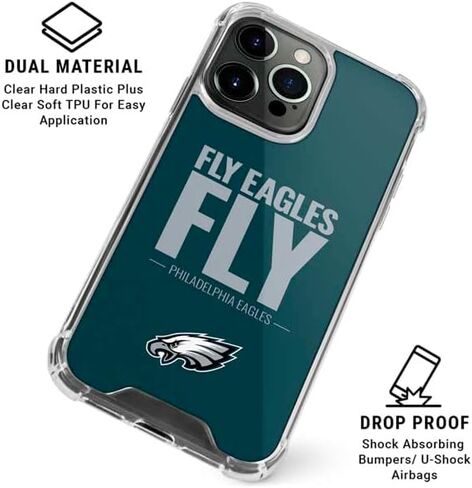 Skinit Clear Phone Case Compatible with iPhone 15 Pro - Officially Licensed NFL Philadelphia Eagles Retro Logo Design in Saudi Arabia