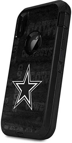 ملصق Skinit متوافق مع هاتف OtterBox Defender iPhone XR - تصميم أسود وأبيض مرخص رسميًا من NFL Dallas Cowboys in Saudi Arabia