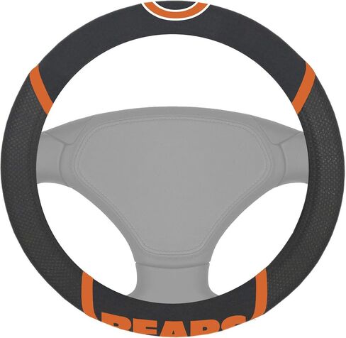 FANMATS 15030 Chicago Bears Embroidered Steering Wheel Cover, Black in Saudi Arabia