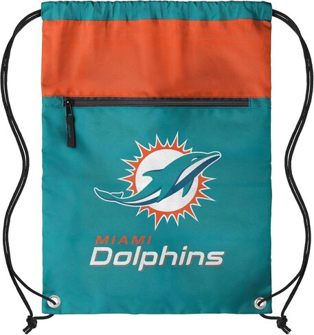 FOCO NFL Officially Licensed Unisex Team Color Football Primary Logo Wordmark Drawstring Backpack With Zippered Pocket - Dallas Cowboys in Saudi Arabia