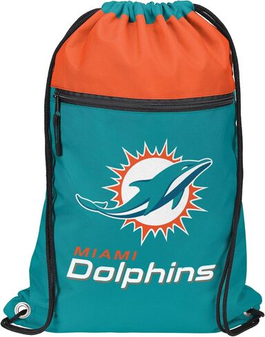 FOCO NFL Officially Licensed Unisex Team Color Football Primary Logo Wordmark Drawstring Backpack With Zippered Pocket - Dallas Cowboys in Saudi Arabia