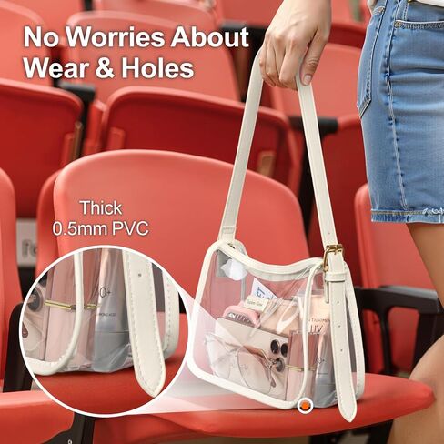 PACKISM Clear Shoulder Bag 9x6x3 - Clear Bag for Stadium Events for Women, Perfect for Sport Events Concert Game Day Daily in Saudi Arabia