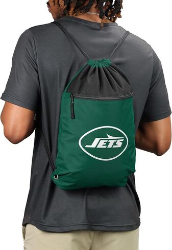 FOCO NFL Officially Licensed Unisex Team Color Football Primary Logo Wordmark Drawstring Backpack With Zippered Pocket - Dallas Cowboys in Saudi Arabia