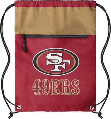 FOCO NFL Officially Licensed Unisex Team Color Football Primary Logo Wordmark Drawstring Backpack With Zippered Pocket - Dallas Cowboys in Saudi Arabia