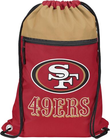 FOCO NFL Officially Licensed Unisex Team Color Football Primary Logo Wordmark Drawstring Backpack With Zippered Pocket - Dallas Cowboys in Saudi Arabia