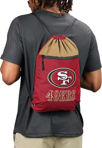 FOCO NFL Officially Licensed Unisex Team Color Football Primary Logo Wordmark Drawstring Backpack With Zippered Pocket - Dallas Cowboys in Saudi Arabia