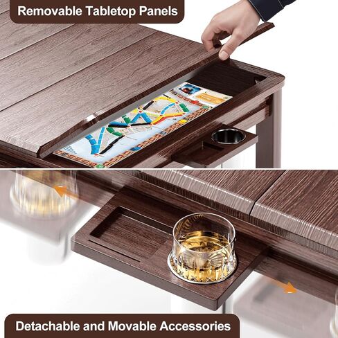 DND Table for Immersive RPG Sessions & Dining - Multi Game Table for Adults w/Removable Top & Anti-Slip Surface - Board Game Table with 4-6 Player Capacity for Game Nights in Saudi Arabia