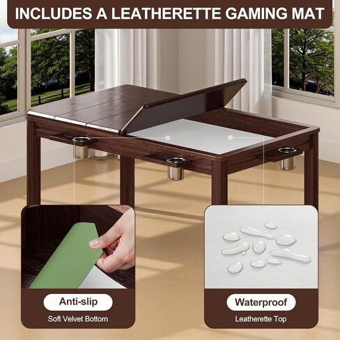 DND Table for Immersive RPG Sessions & Dining - Multi Game Table for Adults w/Removable Top & Anti-Slip Surface - Board Game Table with 4-6 Player Capacity for Game Nights in Saudi Arabia
