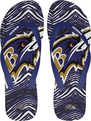 شبشب Zubaz NFL بطباعة الحمار الوحشي - صنادل للجنسين مرخصة رسميًا بشعار الفريق وألوانه in Saudi Arabia