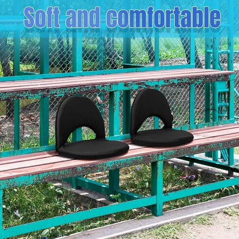 Maitys Stadium Seats for Bleachers with Back Support and Cushion Folding Bleacher Seat with Backrest Wide Padded School Floor Chairs 5 Reclining Positions Christmas Party Gift in Saudi Arabia