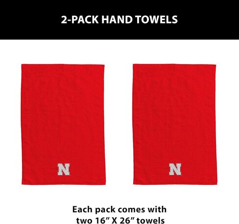 منشفة يد بشعار فريق Northwest Nebraska Cornhuskers NCAA 2 عبوة 16 × 26 بوصة in Saudi Arabia