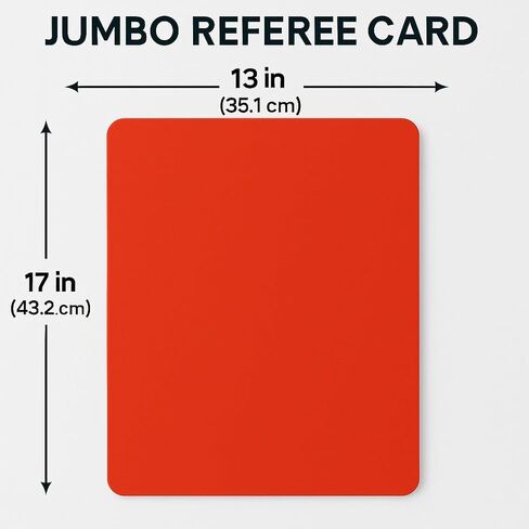 Jumbo Referee Card - 17" x 13" Oversized Red and Yellow Dual-Sided Referee Card for Sports Fans - Game Day Prop, Stadium Accessory, Soccer Crowd Favorite - 5mm Thick in Saudi Arabia