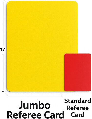 Jumbo Referee Card - 17" x 13" Oversized Red and Yellow Dual-Sided Referee Card for Sports Fans - Game Day Prop, Stadium Accessory, Soccer Crowd Favorite - 5mm Thick in Saudi Arabia