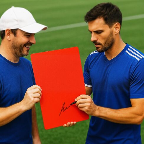 Jumbo Referee Card - 17" x 13" Oversized Red and Yellow Dual-Sided Referee Card for Sports Fans - Game Day Prop, Stadium Accessory, Soccer Crowd Favorite - 5mm Thick in Saudi Arabia