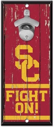 فتاحة زجاجات WinCraft NCAA USC Trojans فتاحة زجاجات لافتة خشبية مقاس 5x11، ألوان الفريق، 5 بوصة × 11 بوصة in Saudi Arabia