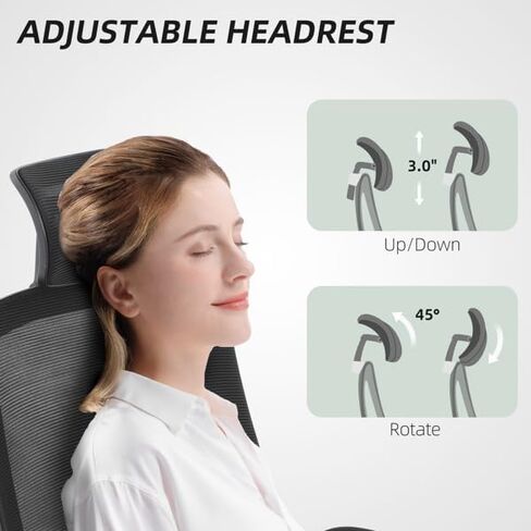 Ergonomic Computer Desk Chair,Sturdy Task Chair- Adjustable Comfort Wide Seat,Swivel Home Office Chair, Managerial & Executive Chairs, Office Furniture (Khaki Mesh) in Saudi Arabia