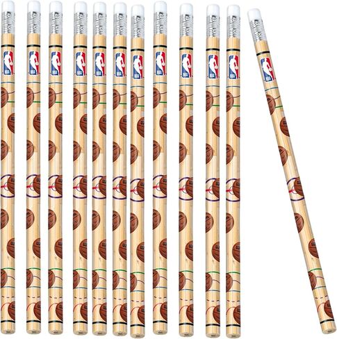 Amscan Ultimate Brown NBA Star Wilson Pencils - 7.5" (Pack of 12) - Premium Quality - Perfect for Basketball Enthusiasts & Students Alike in Saudi Arabia