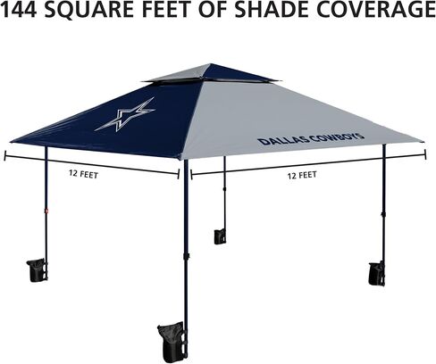 Logo Brands NFL Pop-Up 12x12 Canopy - Easy Setup with Built-in Wheels, Vented Roof for Airflow, Includes Sandbags, Stakes, and Tie-Downs – Tent for Tailgate & Outdoor Events in Saudi Arabia
