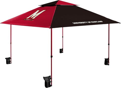 Logo Brands NCAA Pop-Up 12x12 Canopy - Easy Setup with Built-in Wheels, Vented Roof for Airflow, Includes Sandbags, Stakes, and Tie-Downs – Tent for Tailgate & Outdoor Events in Saudi Arabia
