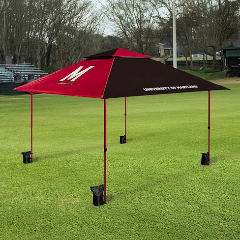 Logo Brands NCAA Pop-Up 12x12 Canopy - Easy Setup with Built-in Wheels, Vented Roof for Airflow, Includes Sandbags, Stakes, and Tie-Downs – Tent for Tailgate & Outdoor Events in Saudi Arabia