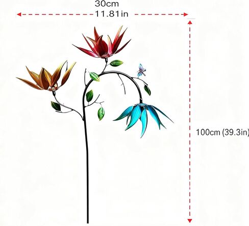Colorful Flower Wind Spinner for Garden, Large Multi Colored Spinning Flowers with Stake, Decorative Sunflower Windmill for Outdoor Yard Lawn Patio (1.8m) in Saudi Arabia
