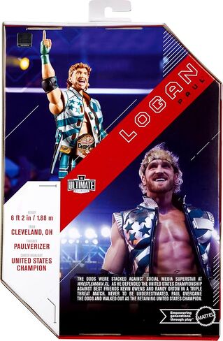 Mattel WWE Ultimate Edition Action Figure & Accessories Set, Logan Paul 6-inch Collectible with Swappable Heads & Hands, 30 Articulation Points in Saudi Arabia