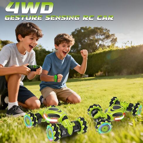 سيارة RC المثيرة بمستشعر الإيماءات، جهاز تحكم عن بعد 2.4 جيجا هرتز 4WD ألعاب سيارات يتم التحكم فيها يدويًا للأولاد والبنات الذين تتراوح أعمارهم بين 6-12 عامًا، سيارات انجراف دوارة 360 درجة مع أضواء وموسيقى، هدية مثالية لعيد الميلاد وعيد الميلاد in Kuwait