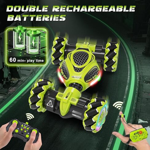 سيارة RC المثيرة بمستشعر الإيماءات، جهاز تحكم عن بعد 2.4 جيجا هرتز 4WD ألعاب سيارات يتم التحكم فيها يدويًا للأولاد والبنات الذين تتراوح أعمارهم بين 6-12 عامًا، سيارات انجراف دوارة 360 درجة مع أضواء وموسيقى، هدية مثالية لعيد الميلاد وعيد الميلاد in Kuwait