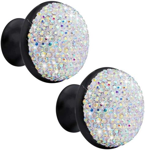 مقابض كريستال، 2 قطعة 35 مم DIY مقبض درج على شكل فطر عتيق خزانة خزانة باب خزانة سحب (أبيض) in Kuwait