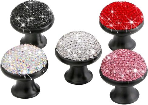 مقابض كريستال، 2 قطعة 35 مم DIY مقبض درج على شكل فطر عتيق خزانة خزانة باب خزانة سحب (أبيض) in Kuwait