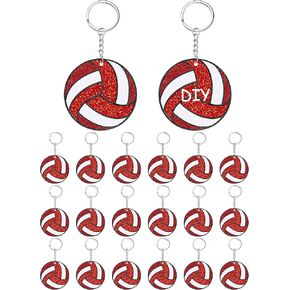 Taiyin 18 Pcs Large Size Volleyball Keychain Bulk DIY Sublimation Sports Charms Stuff Gifts Keychain for Team Party Favors(White) in Saudi Arabia