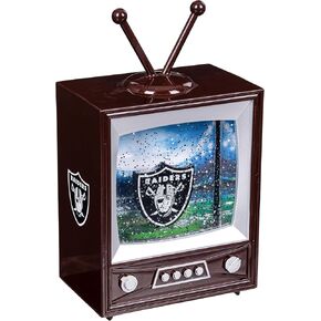 NFL Las Vegas Raiders Snow Globe Lantern, Vintage TV Water Globe with Lights & Swirling Glitter, Battery Operated Christmas Football Tabletop Decoration, Memorabilia Gift for Men & Women Fans in Saudi Arabia