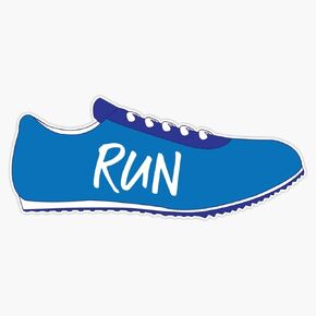 Running Shoes Sticker Vinyl Bumper Sticker 6 Mil Thick - Size 5" in Saudi Arabia