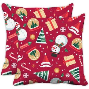 Set of 2 Throw Pillow Covers Summer Outdoor Cotton Velvet Pillows Covers Shabby Chic Moroccan Soft Funky Pillow Cover Christmas Pattern Washable Throw Pillows Cover 18x18 in in Saudi Arabia
