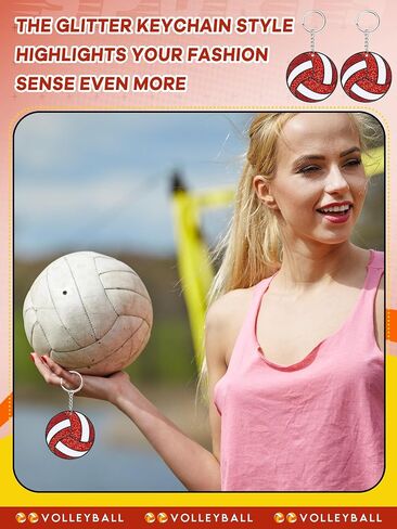 Taiyin 18 Pcs Large Size Volleyball Keychain Bulk DIY Sublimation Sports Charms Stuff Gifts Keychain for Team Party Favors(White) in Saudi Arabia
