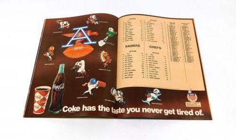 1967 كانساس سيتي تشيفز في برنامج أوكلاند رايدرز لكرة القدم AFL 10-1-67 - برامج NFL in Saudi Arabia