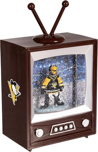 NHL Pittsburgh Penguins Snow Globe Lantern, Vintage TV Water Globe with Lights & Swirling Glitter, Battery Operated Christmas Decoration, Hockey Tabletop Indoor Décor, Gift for Men & Women Fans in Saudi Arabia