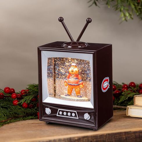 فانوس NHL Montreal Canadiens Snow Globe Lantern، كرة مائية تلفزيونية عتيقة مع أضواء وبريق دوار، زينة عيد الميلاد تعمل بالبطارية، ديكور داخلي على سطح طاولة الهوكي، هدية لمحبي الرجال والنساء in Saudi Arabia
