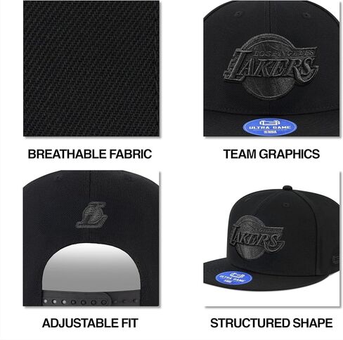Ultra Game NBA Mens NBA Official Snap Back 3D Embroidered Team Logo Baseball Cap Hat in Saudi Arabia