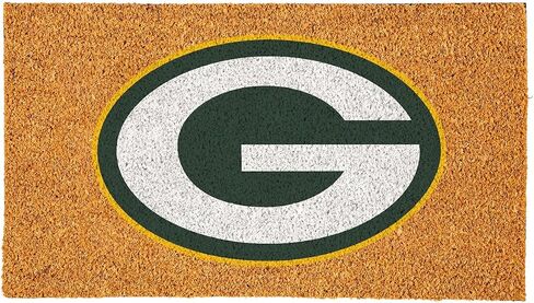 ممسحة أرجل من ألياف جوز الهند الطبيعية من فريق سبورتس أمريكا NFL Green Bay Packers | شعار الفريق الرسمي بالألوان الكاملة | 28 × 16 بوصة | عدم الانزلاق مرة أخرى | سجادات أرضية ترحيب للباب الأمامي | ديكور منزلي لمدخل داخلي وخارجي in Saudi Arabia