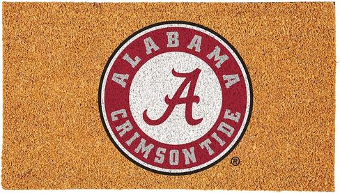 Team Sports America NCAA University of Alabama Natural Coir Doormat | Official Full Color Team Logo | 28 x 16 Inches | Non Slip Back | Front Door Welcome Floor Mats | Indoor Outdoor Entrance Home Rug in Saudi Arabia