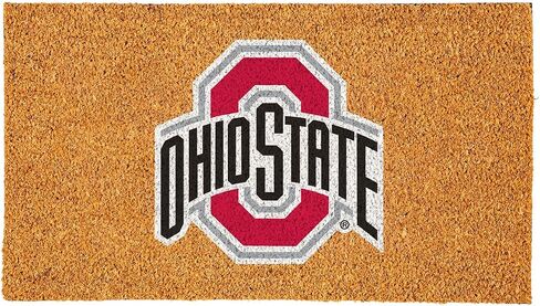 Team Sports America NCAA Ohio State University Natural Coir Doormat | Official Full Color Team Logo | 28 x 16 Inches | Non Slip Back | Front Door Welcome Floor Mats | Indoor Outdoor Entrance Rug in Saudi Arabia