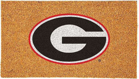 Team Sports America NCAA University of Georgia Natural Coir Doormat | Official Full Color Team Logo | 28 x 16 Inches | Non Slip Back | Front Door Welcome Floor Mats | Indoor Outdoor Entrance Rug in Saudi Arabia