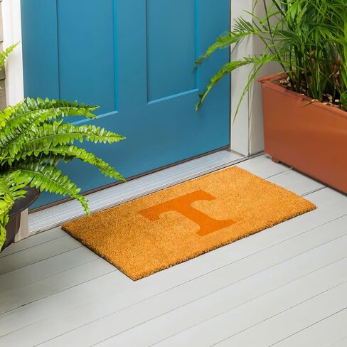 Team Sports America NCAA University of Tennessee Natural Coir Doormat | Official Full Color Team Logo | 28 x 16 Inches | Non Slip Back | Front Door Welcome Floor Mats | Indoor Outdoor Entrance Rug in Saudi Arabia