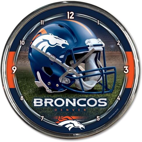 WinCraft Denver Broncos Chrome Wall Clock in Saudi Arabia