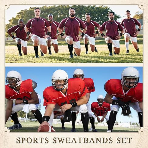 7 Pcs Faith Cross Football Towel Cotton Tube Socks Wristband Chin Strap Cover Quarterback for The Football Field - Bi-fold Hook & Loop Closure - Thin Sports Towel - Men/Youth/Adults (Cross Black) in Saudi Arabia