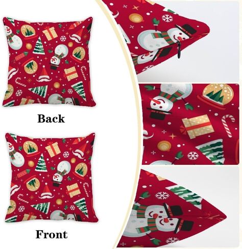 Set of 2 Throw Pillow Covers Summer Outdoor Cotton Velvet Pillows Covers Shabby Chic Moroccan Soft Funky Pillow Cover Christmas Pattern Washable Throw Pillows Cover 18x18 in in Saudi Arabia