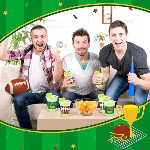 Yaomiao 60 Pieces Football Plastic Cups 12 Oz Bulk Clear Disposable Drinking Beverage Party Cups for Football Birthday Baby Shower Party Decoration Supplies (Vibrant) in Saudi Arabia