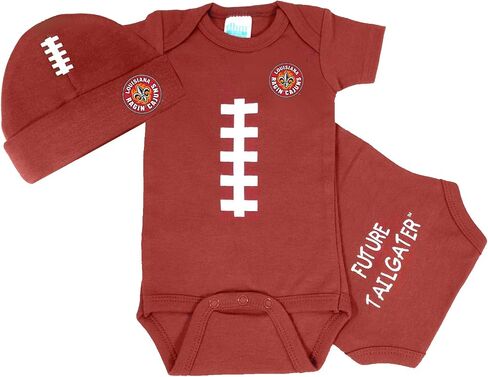 Louisiana Lafayette Ragin Cajuns Baby Football Onesie and Football Hat Set in Saudi Arabia