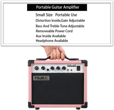 Fojill Full Size 4 Four String Electric Bass Guitar 20W Amplifier Amp Right Hand Beginner Starter Kit Set Combo Bundle Accessory Gig Bag,Strap,Picks,Capo,Noiselss Cable,Strings (Black) in Saudi Arabia